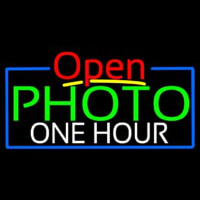 Green Photo One Hour With Open 4 Neonreclame