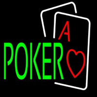 Green Poker With Cards Neonreclame