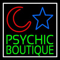 Green Psychic Boutique White Border Neonreclame