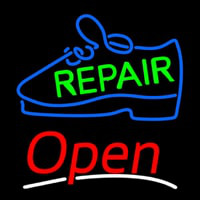 Green Repair Shoe Open Neonreclame