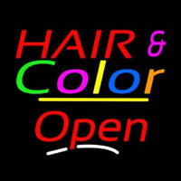 Hair And Color Open Yellow Line Neonreclame