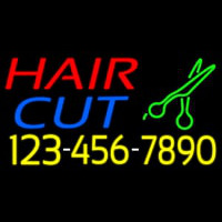 Hair Cut With Number And Scissor Neonreclame