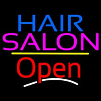 Hair Salon Open Yellow Line Neonreclame