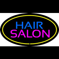 Hair Salon Oval Yellow Neonreclame