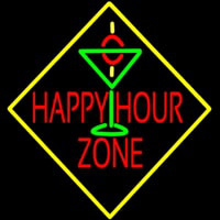 Happy Hour Zone With Martini Glass Neonreclame