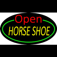 Horseshoe Open With Green Border Neonreclame