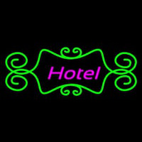 Hotel With Green Art Border Neonreclame