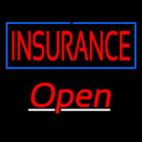 Insurance Blue Border Open Neonreclame