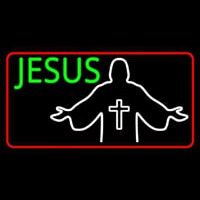 Jesus Christian Cross With Border Neonreclame