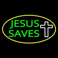 Jesus Saves White Cross With Border Neonreclame