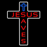 Jesus Saves With Cross Neonreclame