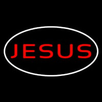 Jesus White Border Neonreclame