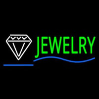 Jewelry Block Diamond Logo Blue Line Neonreclame