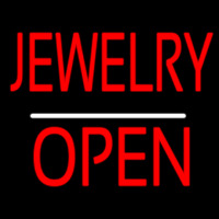 Jewelry Block Open White Line Neonreclame