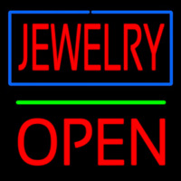 Jewelry Green Line Open Block Neonreclame