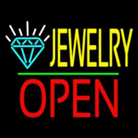 Jewelry Logo Open Green Line Neonreclame