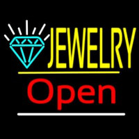 Jewelry Logo Open Yellow Line Neonreclame