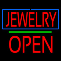 Jewelry Open Block Green Line Neonreclame