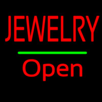 Jewelry Open Green Line Neonreclame