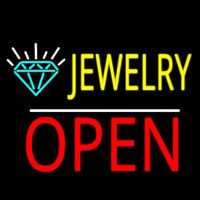 Jewelry Open White Line Neonreclame