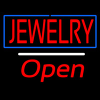 Jewelry Rectangle Blue Open Neonreclame