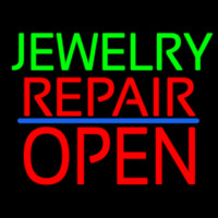 Jewelry Repair Block Open Blue Line Neonreclame