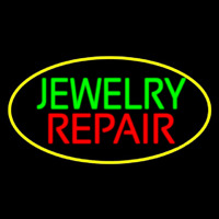 Jewelry Repair Oval Yellow Neonreclame