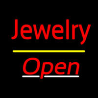 Jewelry Yellow Line Open Neonreclame