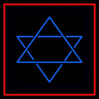 Judaism Star Of David Red Border Neonreclame