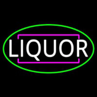 Liquor Oval With Green Border Neonreclame