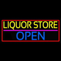 Liquor Store Open With Red Border Neonreclame