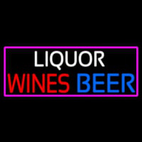 Liquors Wines Beer With Pink Border Neonreclame