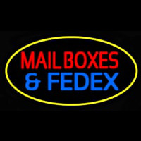 Mail Bo es And Fede  Oval Yellow Neonreclame