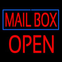 Mailbo  Blue Border Open Block Neonreclame