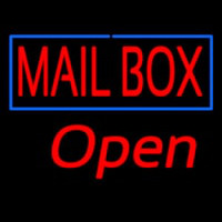 Mailbo  Blue Border Open Neonreclame