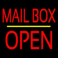 Mailbo  Open Block Yellow Line Neonreclame