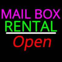 Mailbo  Rental White Line Open Neonreclame