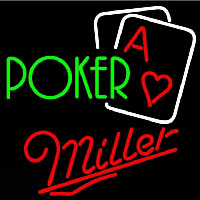 Miller Green Poker Beer Sign Neonreclame