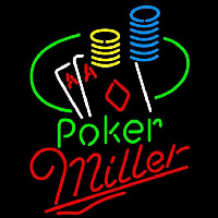 Miller Poker Ace Coin Table Beer Sign Neonreclame