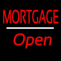 Mortgage Open White Line Neonreclame