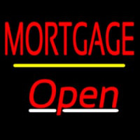 Mortgage Open Yellow Line Neonreclame