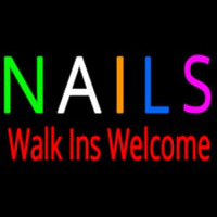 Multi Colored Nails Walk Ins Welcome Neonreclame