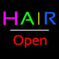 Multicolored Hair Open White Line Neonreclame