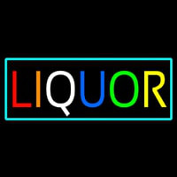 Multicolors Liquor With Turquoise Border Neonreclame