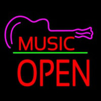 Music Green Line Open Block Neonreclame