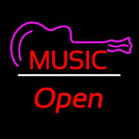 Music Logo Open White Line Neonreclame