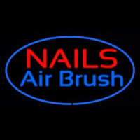 Nails Airbrush Oval Blue Neonreclame