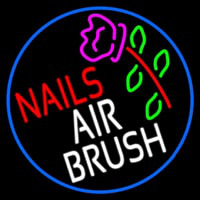 Nails Airbrush With Flower Neonreclame