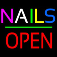 Nails Block Open Green Line Neonreclame