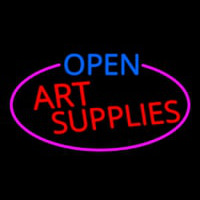 Open Art Supplies Oval With Pink Border Neonreclame